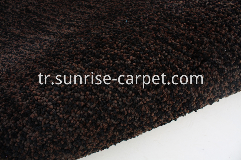 Elastic Polyester Shaggy Rug brown color 